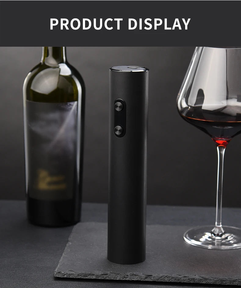 Abridor de Vinho Elétrico com Aerador e Cortador de Lacre