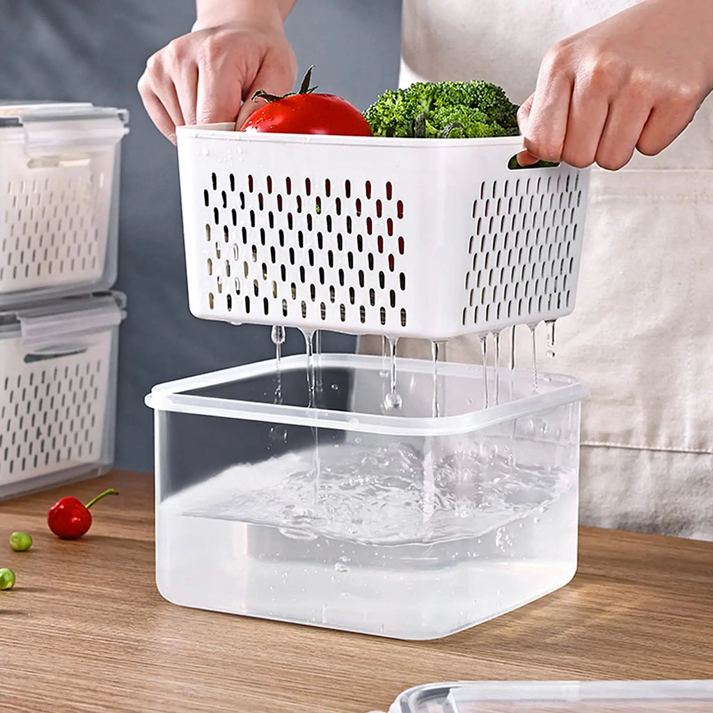 Conjunto de Potes Organizadores para Geladeira com Filtro (3 Peças)