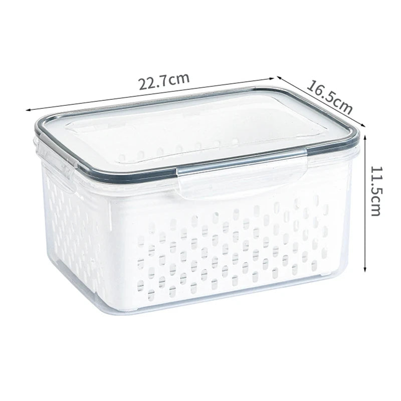 Conjunto de Potes Organizadores para Geladeira com Filtro (3 Peças)