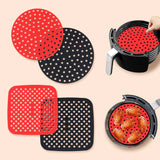 Air Fryer Silicone Liner Mat, Reutilizável, Antiaderente, Cozimento, Redondo, Quadrado, Acessórios de cozinha