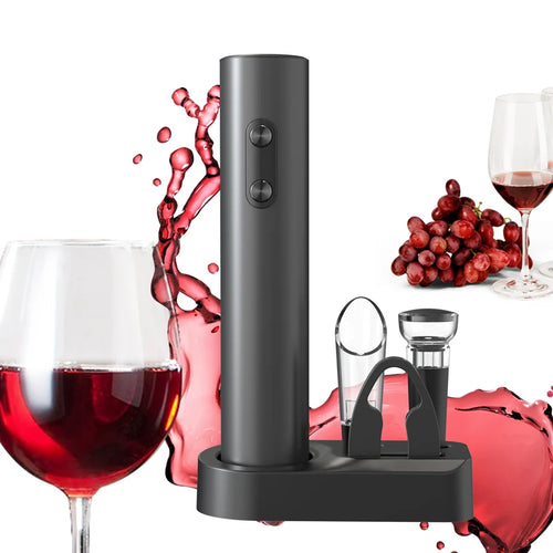 Abridor de Vinho Elétrico com Aerador e Cortador de Lacre