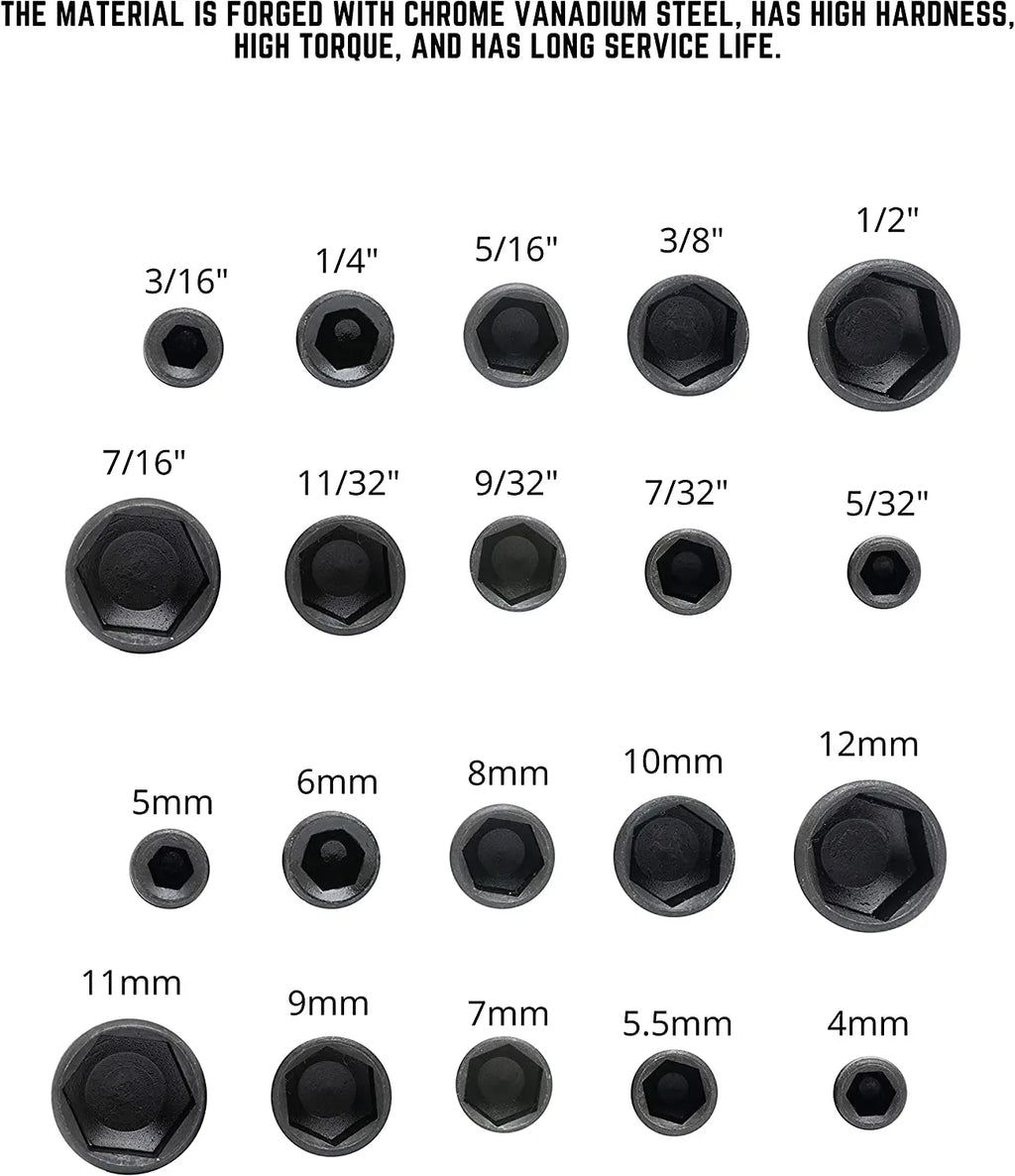 Kit de Soquetes Hexagonais 9 Peças (5mm-13mm)