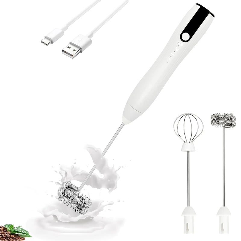 Misturador de mão batedor de leite para café matcha fabricante de espuma portátil batedor elétrico misturador de bebidas batedor de ovo recarregável com suporte