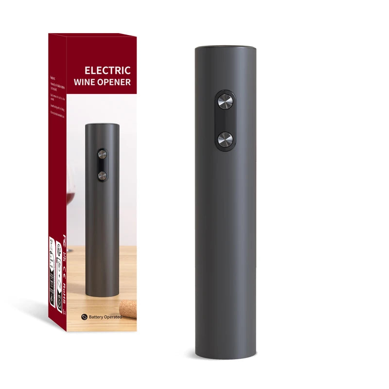 Abridor de Vinho Elétrico com Aerador e Cortador de Lacre