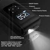 Compressor de ar portátil pneus inflator bomba sem fio bomba inflator pressão precisa bomba de ar para motocicleta bicicleta bola