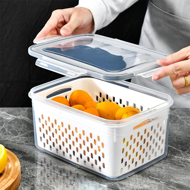 Conjunto de Potes Organizadores para Geladeira com Filtro (3 Peças)