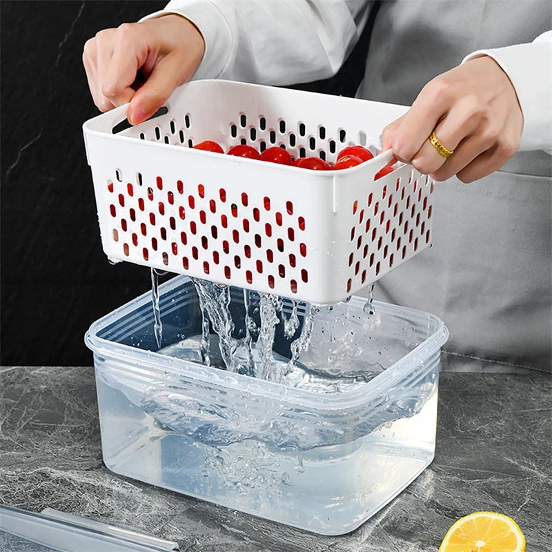 Conjunto de Potes Organizadores para Geladeira com Filtro (3 Peças)