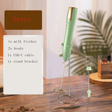 Misturador de mão batedor de leite para café matcha fabricante de espuma portátil batedor elétrico misturador de bebidas batedor de ovo recarregável com suporte