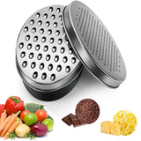 Ralador de queijo dupla face, ralador de queijo de aço inoxidável com recipiente, triturador portátil, gengibre, alho com tampa, ferramenta de cozinha
