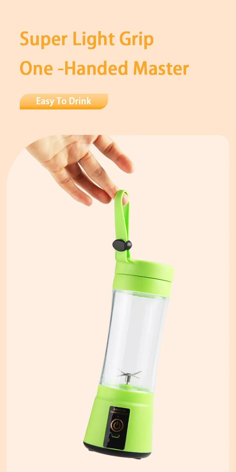 Mini Liquidificador Elétrico Portátil USB (380ml)