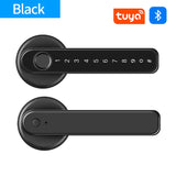 Q50 tuya bluetooth inteligente impressão digital maçaneta da porta fechadura senha eletrônica/cartão rfid/chaves/app desbloqueio remoto bloqueio do hotel à prova de chuva