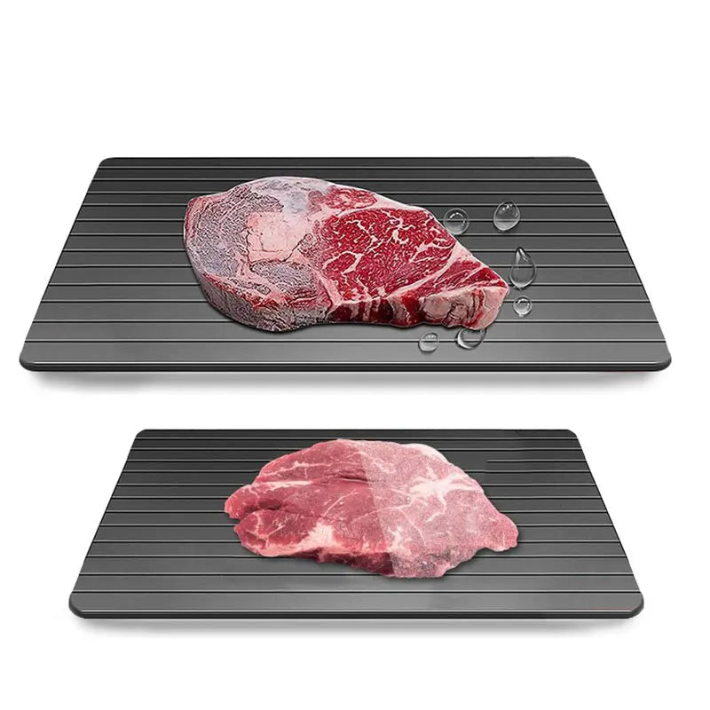 Bandeja de descongelamento de alumínio de tamanho grande para carne congelada com placa de descongelamento super rápida, placa de descongelamento natural rápida e mágica