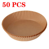 Bandeja de papel para cozimento a ar fritadeira, óleo de silicone, comestível, graxa, forno blotting, ferramenta de cozimento, 50pcs