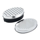 Ralador de queijo dupla face, ralador de queijo de aço inoxidável com recipiente, triturador portátil, gengibre, alho com tampa, ferramenta de cozinha