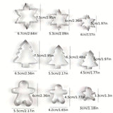 Molde de biscoito de floco de neve de natal, 3/5 peças, aço inoxidável, ferramenta de cozimento de cozinha, homem de gengibre, árvore de natal, molde de chocolate e doces co