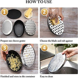 Ralador de queijo dupla face, ralador de queijo de aço inoxidável com recipiente, triturador portátil, gengibre, alho com tampa, ferramenta de cozinha