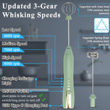 Misturador de mão batedor de leite para café matcha fabricante de espuma portátil batedor elétrico misturador de bebidas batedor de ovo recarregável com suporte