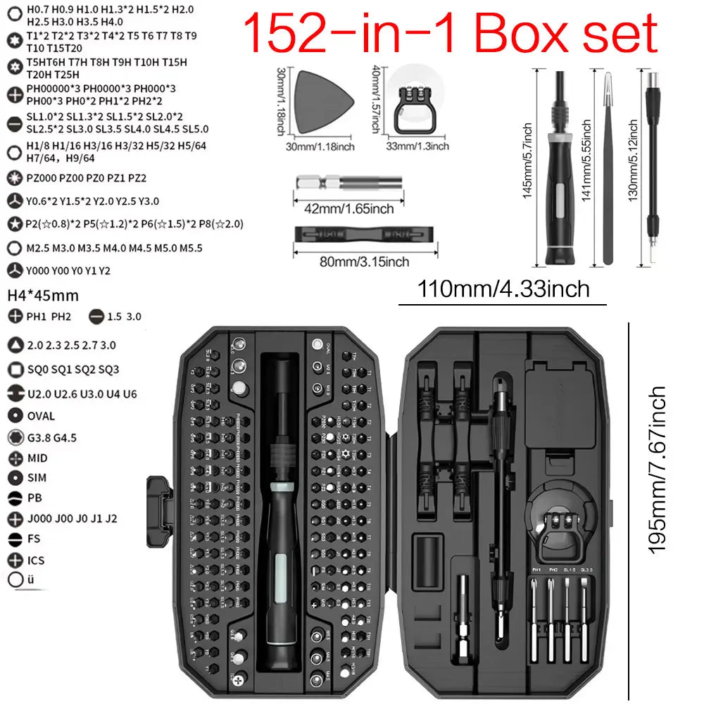 Kit Chave de Fenda de Precisão Multiuso (25 a 152 peças)