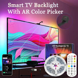 3.8m/5m tv led backlight rgbic led luz de tira com sensor de seleção de cor inteligente app controle música sincronização fita para atmosfera de jogos