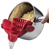Coador de cozinha de silicone clipe em panelas e panelas rack de drenagem macarrão vegetal frutas coador cozinha gadgets