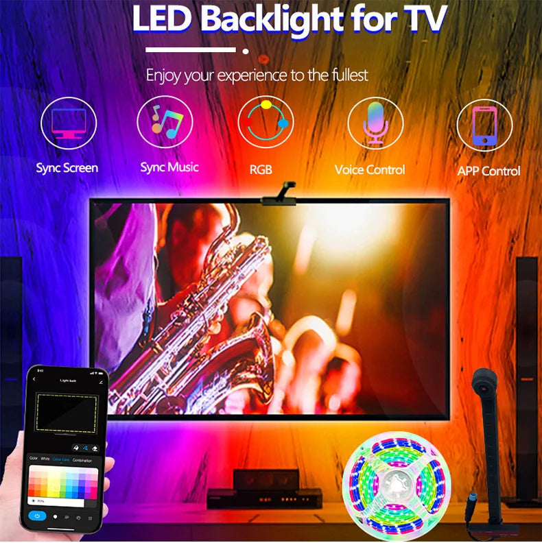 Fita LED RGB Sincronizada com Música e App